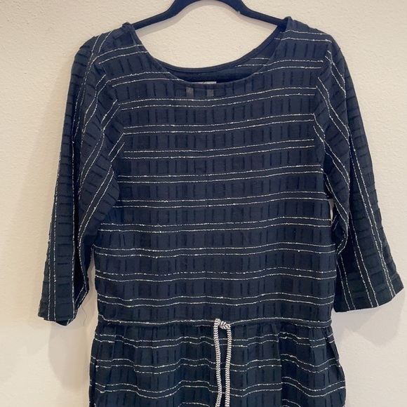 Ace & jig lake tie waist black zodiac stripe dress medium - Picture 5 of 10